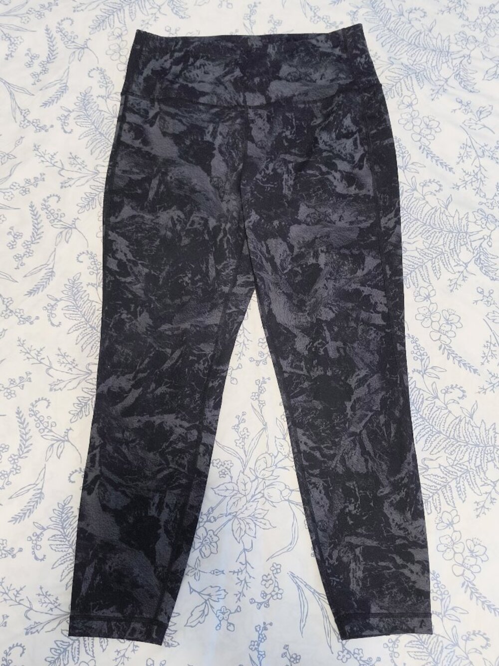 Lole Athletic Leggings Black & Grey Pattern
